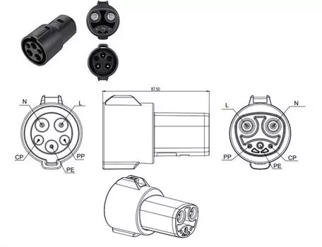 Адаптер для зарядки электромобиля Новый адаптер для зарядки SAE J1772 для Tesla Model 3, X, S