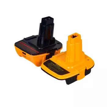 Адаптер DM18D BPS18D DCA1820 для литий-ионных аккумуляторов DeWalt/Milwaukee на никелевые аккумуляторы 18 В. DM18D чёрный/жёлтый