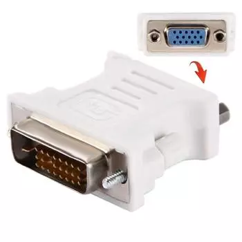 Адаптер DVI 24+1-контактный штекер на VGA 15-контактный гнездовой разъем(белый) белый