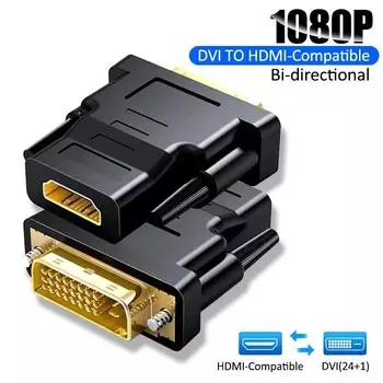 Адаптер DVI-HDMI DVI 24+1-HDMI-совместимый позолоченный штекер DVI-штекер-HDMI-совместимый видеоконвертер для ПК HDTV-проектора =0.5m