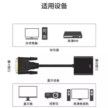Адаптер DVI-VGA 24 + 1/5 интерфейс VGA соединение 1080P высокой четкости VJA с чипом DVI-D/I графическая карта чёрный
