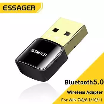 Адаптер Essager USB Bluetooth 5,0 для ПК, ноутбука, динамик, беспроводная мышь, наушники, музыкальный AUX, аудиоприемник, передатчик