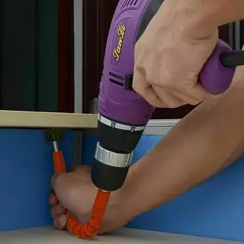 Адаптер гибкого вала для электрической дрели, прочный универсальный шарнир для труднодоступных мест, многофункциональный держатель удлинителя отвертки с надежным соединительным стержнем оранжевый