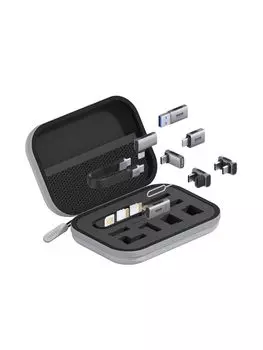 Адаптер Hagibis USB C 40 Гбит/с 240 Вт USB4 Type C, комплект кабелей для быстрой зарядки, чехол для хранения, конвертер 40 Гбит/с USB C в C 10 Гбит/с USB A в C, дорожный комплект 9 в 1,