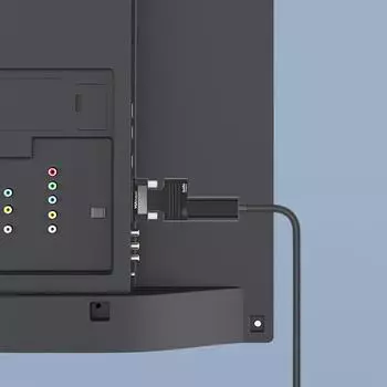 Адаптер HDMI-Men-Male совместимый с VGA HD 1080P для ПК, дисплея, аудиоприставки, телевизора, кабины D9S0 black-1set