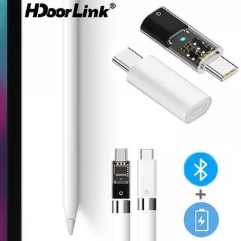 Адаптер HdoorLink USB C для Apple Pencil поддерживает сопряжение и зарядку Apple Pencil 1st и iPad 10th Разъем для зарядки Apple Pencil Type-C белый