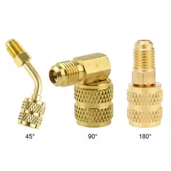 Адаптер хладагента переменного тока, латунный адаптер переменного тока R410A, наружная резьба SAE 1/4, адаптер для заправочного шланга, насос 1/4 SAE, мужская резьба, автомобильные аксессуары