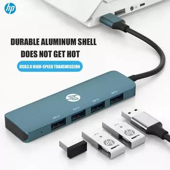Адаптер HP 4 в 1 USB C HUB Type C к USB 3.0, док-станция для ноутбука MacBook Air M1 M2, USB-разветвитель CT100 HUB