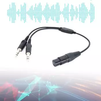 Адаптер кабеля для авиационных наушников GA Female to XLR Double Male Connectors Аксессуары для авиационных наушников ABS Пластик