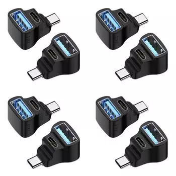 Адаптер-конвертер 1 в 2 USB-C 20 Гбит/с 8K 60 Гц 180 градусов U-образный для STEAM DECK