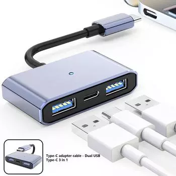 Адаптер-конвертер OTG типа C с индикатором зарядки поддерживает эффективную передачу данных для телефонов и компьютеров A