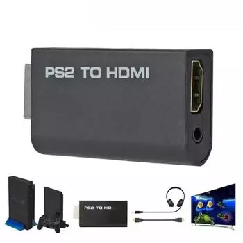 Адаптер-конвертер PS2 - HDMI с аудиокабелем 3,5 мм, поддерживает все режимы отображения PS2 480i 480p 576i на ПК