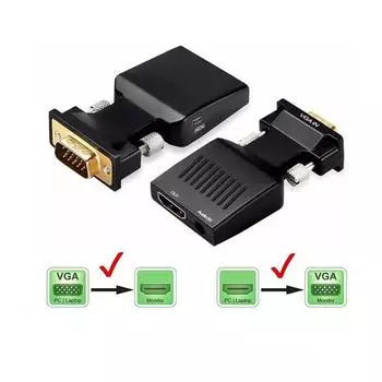 Адаптер-конвертер VGA в HDMI и HDMI в VGA для ПК в совместимый с HDTV проектор Видеоконвертер HDMI to VGA