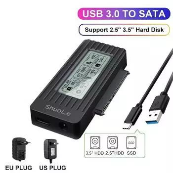Адаптер-конвертер жесткого диска USB 3.0 - SATA IDE, кабель для 3,5-дюймового 2,5-дюймового HDD/SSD SATA III, адаптер жесткого диска для ноутбука LED 3.5 2.5 Cable