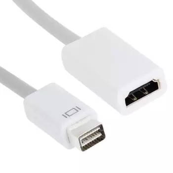 Адаптер Mini DVI TO HDMI 19Pin Female для Macbook Pro белый