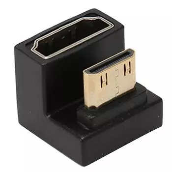 Адаптер Mini HD to HD 180 градусов, штекер-гнездо, передача 8K 60 Гц 48 Гбит/с, Mini HD to HD