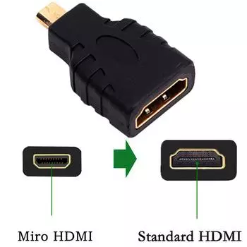 Адаптер Mirco HDMI - HDMI адаптер microHDMI папа - HDMI мама высокой четкости чёрный