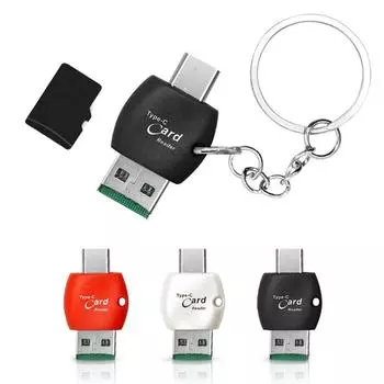 Адаптер OTG Micro SD/TF для карт типа C USB-разъем для чтения карт памяти USB-адаптер для чтения карт типа C чёрный