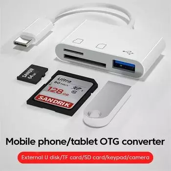 Адаптер памяти типа C 3 в 1 TF CF SD OTG Writer Compact Flash USB-C iPad Pro Huawei MacbookSamsungXiaomi