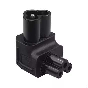 Адаптер-переходник для подключения питания, IEC320 C6 - C5, черный, аксессуары, запасной, угловой, 90 градусов вверх