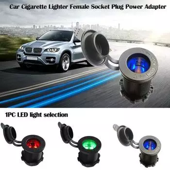 Адаптер питания для автомобильной прикуривателя с водонепроницаемой крышкой B чёрный