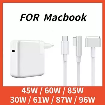 Адаптер питания для ноутбука, зарядное устройство для Mac Book Pro Air Type-C 96 Вт, 87 Вт, 61 Вт, 29 Вт, магнитный L-образный наконечник, Т-образный наконечник 85 Вт, 60 Вт, 45 Вт