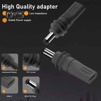 Адаптер питания-конвертер Легкая конструкция Plug-and-Play Стабильное подключение Адаптер питания для Star Link Mini чёрный