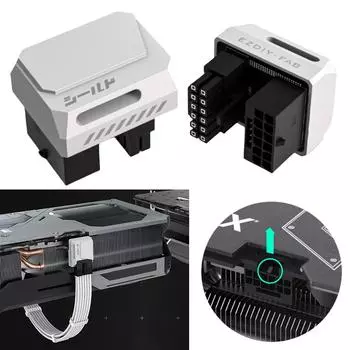 Адаптер питания PCIe 5.0 600 Вт GPU 12+4PIN 16PIN 12 В HPWR 180-градусный угловой адаптер для 12+4pin RTX 3090Ti 4070Ti 4080 4090