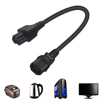 Адаптер питания, преобразователь IEC320 C6 в C13, 3-отверстная розетка, линия преобразования мощности, штекер в розетку, кабель ПВХ 30 см