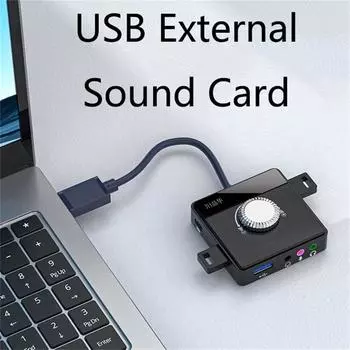 Адаптер Plug and Play Стерео Звуковая Карта USB Звуковой Адаптер Внешняя Звуковая Карта Внешняя Звуковая Карта чёрный