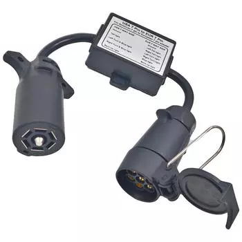 Адаптер прицепа США в Европу, Розетка для автодома США 7-контактная в Круглый штекер 7-контактный ЕС, Штекер и &; Играть в