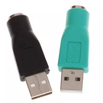 Адаптер PS2-USB-папа для компьютеров, ноутбуков, мышек, клавиатур, USB-разъемов, головок адаптера для клавиатуры чёрный