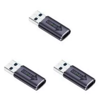 Адаптер QC 4.0 USB 3.1 - PD Type-C, 10 Гбит/с, адаптер USB A - USB C, 5 В, 3 А (серый)