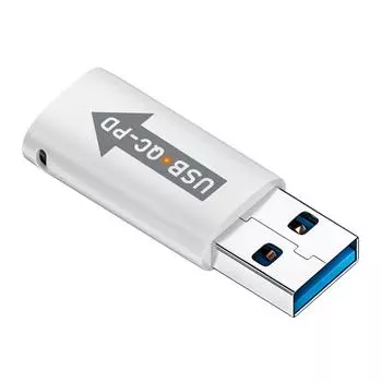 Адаптер QC 4.0 USB 3.1 - PD Type-C, 10 Гбит/с, адаптер USB A - USB C, 5 В, 3 А (белый)