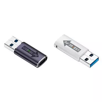Адаптер QC 4.0 USB 3.1 - PD Type-C, 10 Гбит/с, адаптер USB A - USB C, 5 В, 3 А (серый) #