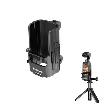 Адаптер расширения камеры для DJI Osmo Pocket 3, защитная клетка, порт «холодный башмак», ручка, кронштейн, адаптер, корпус, рамка чёрный