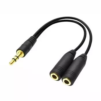 Адаптер-разветвитель для наушников 3,5 мм «папа» на двойной 3,5 мм «мама», длина: Приблизительно 25 см