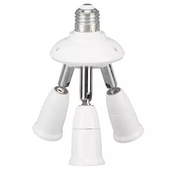 Адаптер-разветвитель для розетки E26 E27, регулируемый на 360 градусов, сгибаемый на 180 градусов, розетка 3 в 1