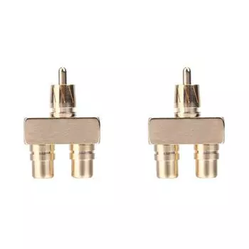 Адаптер RCA AV-разветвителя аудио-видео 1 штекер на 2 гнезда преобразователя QDE