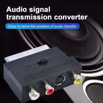 Адаптер SCART Male to 3 RCA Female TV AV S-Video Входной Выходной Переключатель Разъем *