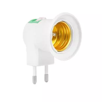 Adapter Screw Mouth 220V E27 Night Light Can Tilting EU Lamp Holder With Switch Round Foot Wall Type Mobile Lamp Shades Hot Sale