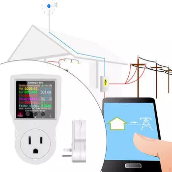 Адаптер Smart Socket AU с большим экраном для измерения мощности бытовой техники Style A