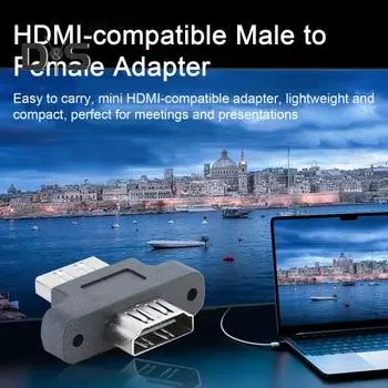 Адаптер, совместимый с HDMI Стабильная передача сигнала Антипомеховый адаптер с медным сердечником Аксессуары чёрный