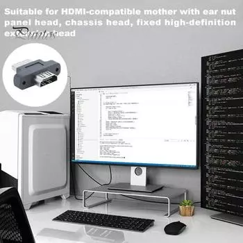 Адаптер, совместимый с HDMI Стабильная передача сигнала Антипомеховый адаптер с медным сердечником Аксессуары чёрный