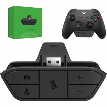 Адаптер стереогарнитуры для контроллера Xbox One и Xbox Series X|S, адаптер для наушников, регулировка громкости, микрофона, баланса звука (Голосовой чат и игровой звук) 8*5.5*2.5cm чёрный