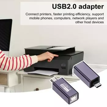 Адаптер типа C/Micro/Mini USB2.0 «папа» на USB-B «мама», телефон, компьютер, электронное пианино, барабанный принтер, разъем USB-конвертера 480 Мбит/с B Female to mini USB Male