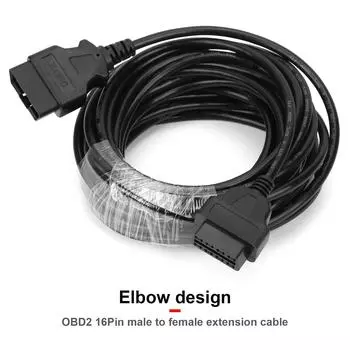 Адаптер удлинительного кабеля OBDII, 16-контактный разъем диагностического шнура «папа-мама», 10 м/32,8 фута