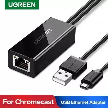 Адаптер Ugreen c RJ45 на USB-Mini, USB-A чёрный