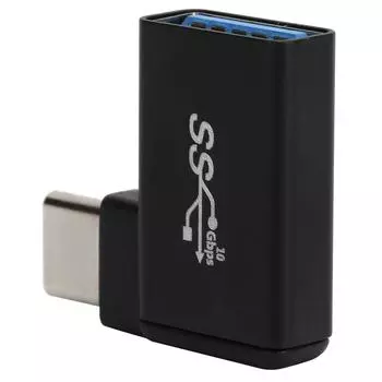 Адаптер USB 3.0 Female to USBC Male OTG с углом наклона 90 градусов, поддержка высокоскоростной синхронизации данных и быстрой зарядки