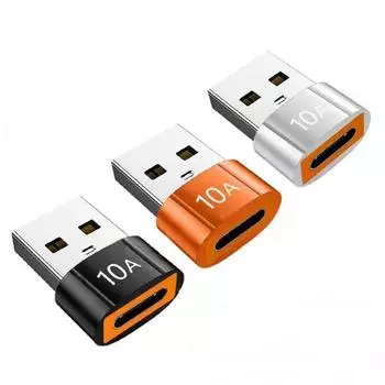 Адаптер USB 3.0 на 10A/6A Type C, конвертер TypeC Female на USB Male, быстрая зарядка, передача данных, быстрый OTG-разъем